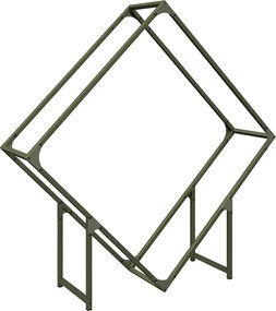 vidaXL olívazöld hidegen hengerelt acél tűzifatároló 100x25x100 cm