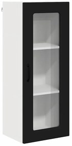 Fali konyhaszekrény polcokkal Fekete 40 x 31 x 100 cm Faanyag