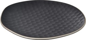 Fekete szervírozó kőedény tányér Tea Time – Orion