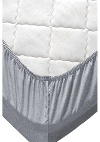Petróleumkék-szürke kétszemélyes-hosszabbított pamut ágyneműhuzat lepedővel 200x220 cm – Mila Home
