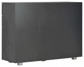 fekete magasfényű tálalószekrény 107x35x80,5 cm