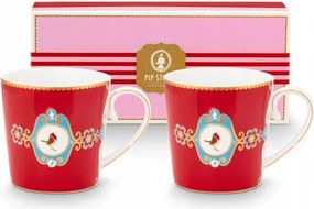 Love Birds Medallion Red bögre szett PiP Studio, 2 db