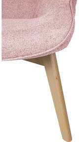 Világos rózsaszín fotel lábtartóval Niko – Ropez