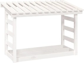 vidaXL fehér tömör fenyőfa tűzifatartó állvány 108 x 64,5 x 78 cm