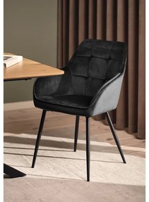 Szürke kárpitozott karfás étkezőfotel szett 2 db-os Nolan Square – Unique Furniture