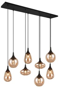 Fekete-narancssárga függőlámpa üveg búrával Lumina – Trio