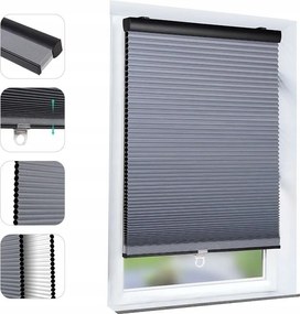 Redőny Méhsejt Sötétítő Szürke Automata 90 x 130 Premium