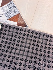 Szürke és barna vintage csempe mintás konyhai szőnyeg 60x180 cm