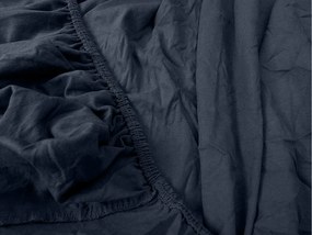 Jersey gumis lepedő lycrával tengerészkék 180 x 200 cm