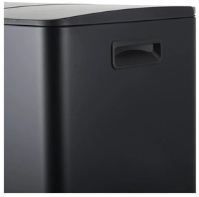 Matt fekete acél szelektív pedálos szemetes 2x20 l Aliya – Spirella