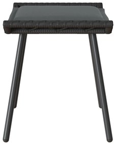 Kerti Zsámolyok 2 db Fekete 50x40x45 cm Polirattan