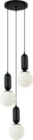 ITALUX PND-02340-3S-BK ALDEVA Többágú Függesztett Lámpa Fehér, Fekete E27 IP20