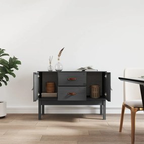 szürke tömör fenyőfa tálalószekrény 110 x 40 x 78 cm