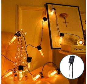 Aigostar LED napelemes karácsonyi fényfüzér 20 LED, 11,5 m, IP65, meleg fehér