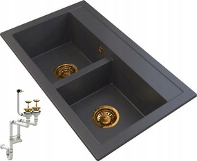 Arany Gránit mosogató szifon kétrekeszes