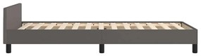 szürke ágykeret fejtámlával matrac nélkül 100x200 cm