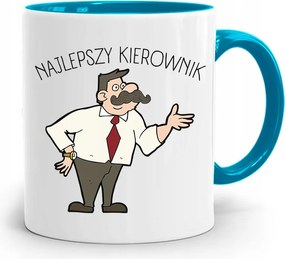 Kék Bögre A Vezetőnek A Legjobb Ajándék fényképes nyomtatással