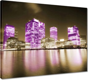 Vászonkép 50x40 Anglia lila felhőkarcolói