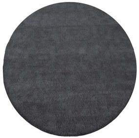 Modern kerek szőnyeg fekete színben 133X133