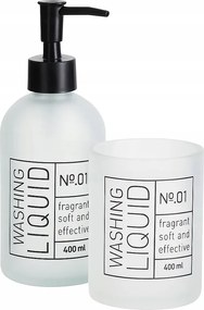 Üveg Szappanadagoló 400 ML És Fogkefetartó Pohár 300 ML Fehér