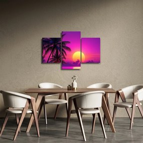Kép - Lila naplemente pálmafával (90x60 cm)