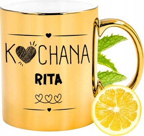 Prémium Arany Csillogó Bögre Rita Ajándék Nyomtatott Fotóval