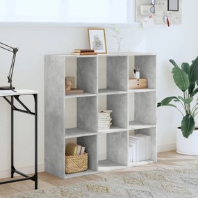 betonszürke szerelt fa könyvespolc 102 x 32 x 102 cm