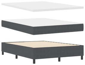 Boxspring ágy matraccal sötétszürke 160x200 cm kordbársony
