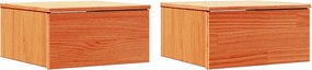 vidaXL Éjjeli asztal fiókkal 2 pcs Faggyú barna 37 x 35 x 18,5 cm