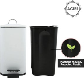 Matt fehér acél pedálos szemetes 5 l Erik – Spirella