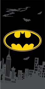 Fekete pamut gyerek fürdőlepedő 70x140 cm Batman "The Emblem" – Jerry Fabrics