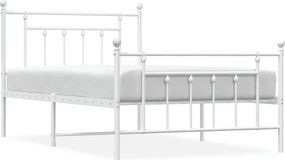 vidaXL fehér fém ágykeret fej- és lábtámlával 107 x 203 cm