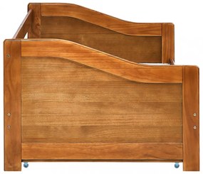 mézbarna fenyőfa kihúzható kanapéágy keret 90 x 200 cm