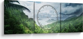 Kép - Seychelle-szigetek, dzsungel (órával) (90x30 cm)