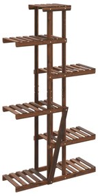 tömör fenyőfa virágtartó állvány 75x25x140,5 cm