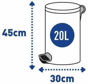 Alda Freedom Fresh 20 l pedálos szemetes, fehér, 20 l