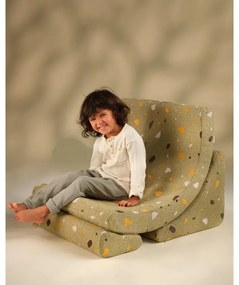 Zöld buklé-zsenília gyerek fotel Terrazzo Moon – Wigiwama