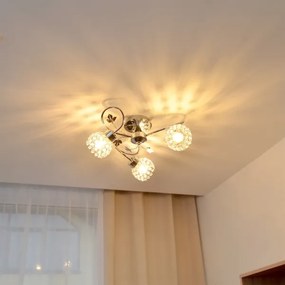 Felületre szerelhető csillár SOPHIA 3xE27/15W/230V fényezett króm/átlátszó