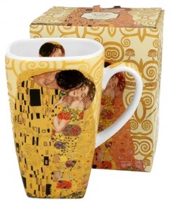 Porcelán szögletes bögre Klimt A Csók 630 ml