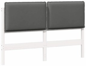 Kárpitozott fejtámla fejtámlával Fehér és világosszürke 150 cm