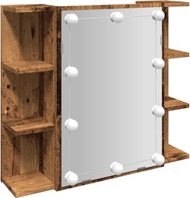 vidaXL antik fa tükrös szekrény LED-ekkel 70 x 16,5 x 60 cm