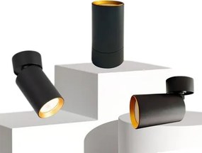 UNIVERSO Spot lámpatest 1xGU10 Max.35w IP20 Fekete/arany D60x120mm