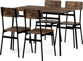 Étkezőgarnitúra 4 székkel 110 × 70 × 76 cm MDF öreg fa AUT-O2155 OLW