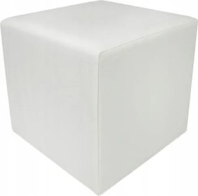 puff kocka lábtartó Cube 40x40x45 fehér ökobőr előszoba nappali