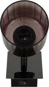 Globo 54313-1 Fali lámpa fém fekete-króm, réz színű/átlátszó színátmenetes üveg búra, billenőkapcsoló a terméken, SzxM: 80x160mm, Mélység: 160mm, 1x E14 40W 230V izzó nélkül