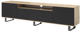 LOGAN TV asztal, 200x56x40, tölgy artisan/fekete
