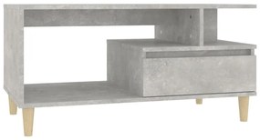 Betonszürke szerelt fa dohányzóasztal 90x49x45 cm