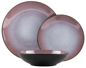 18 részes stoneware kerámia étkészlet bordó Leonardo Collection