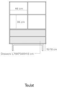 Szürke magas komód 97x130 cm Sierra – Teulat