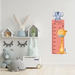 PIPPER. Textil falmatrica "Gyermek magasságmérő névvel  - Szafari 2"